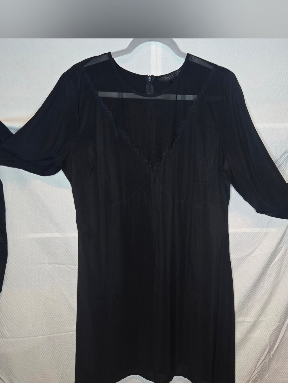 Black V‑Neck Bell Sleeve Dress - Classic Gothic Women's Style